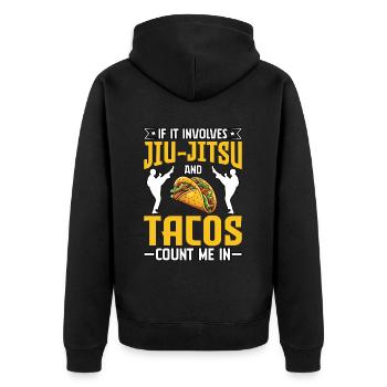 S’il s’agit de Jiu-Jitsu et de Tacos, comptez sur moi - Veste à capuche bio Premium Unisexe - noir - Dos - Nico (187cm)