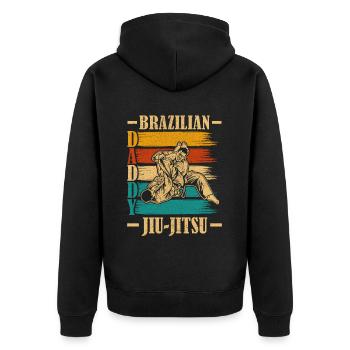 Papa Jiu-Jitsu Brésilien - Veste à capuche bio Premium Unisexe - noir - Dos - Nico (187cm)