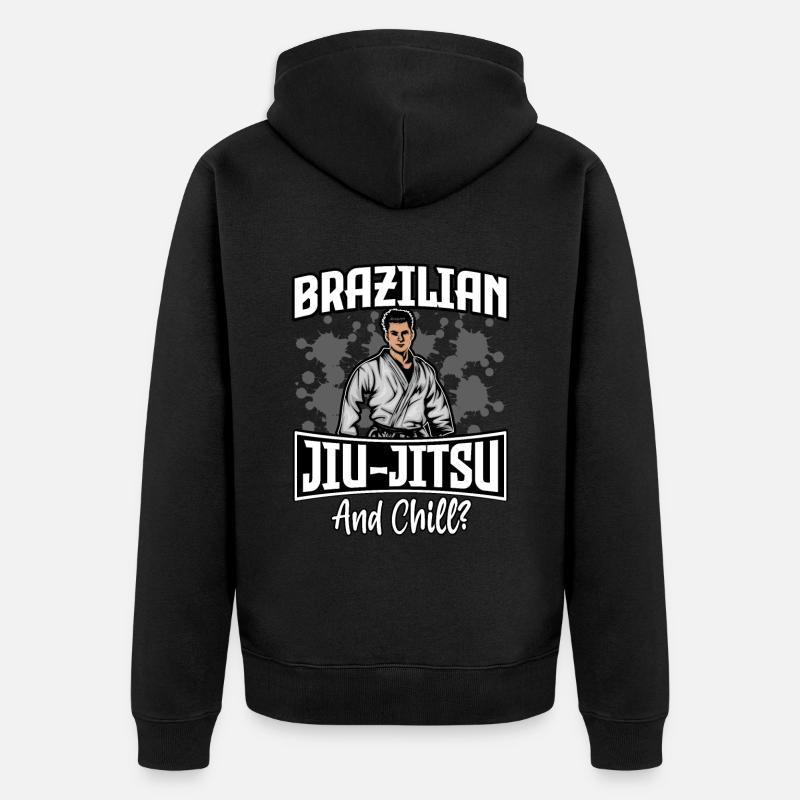 Jiu-Jitsu brésilien et chill - Veste à capuche bio Premium Unisexe - noir