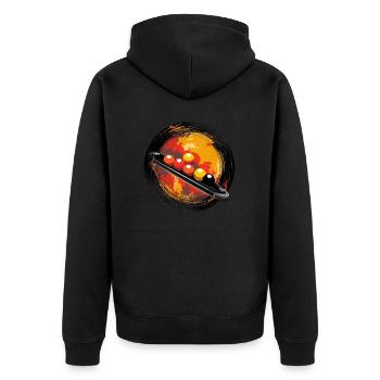 Snooker game Snooker table Snooker balls Vintage - Unisex Premium Organic Zip Hoodie - black - Back - Nico (187cm)