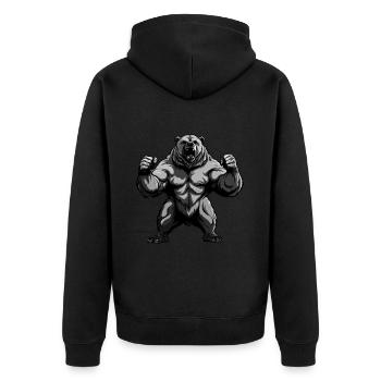 Ours Grizzly Musculation Muscles - Veste à capuche bio Premium Unisexe - noir - Dos - Nico (187cm)