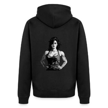 Femme Muscles Workout Gym - Veste à capuche bio Premium Unisexe - noir - Dos - Nico (187cm)