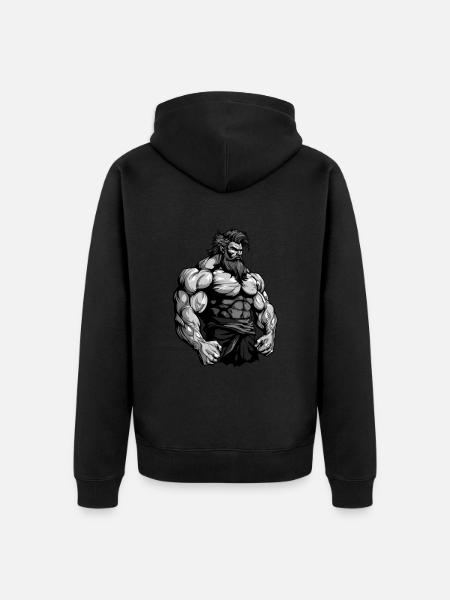 Bodybuilder Muscles Workout Gym - Veste à capuche bio Premium Unisexe - noir