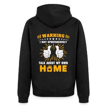 Homeowner New Home - Unisex Premium Bio Zip Hoodie - Schwarz - Hinten - Nico (187cm)