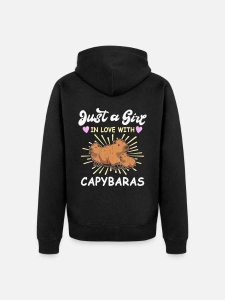 Funny Capybara Sayings - Unisex Premium Organic Zip Hoodie - black