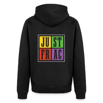 Oilfield Oil Rig Funny Fracking - Unisex Premium Organic Zip Hoodie - black - Back - Nico (187cm)