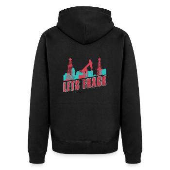 Oilfield Oil Rig Humor Fracking - Unisex Premium Organic Zip Hoodie - black - Back - Nico (187cm)
