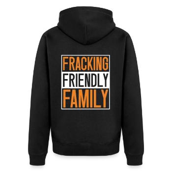 Oilfield Oil Rig Family Fracking - Unisex Premium Organic Zip Hoodie - black - Back - Nico (187cm)