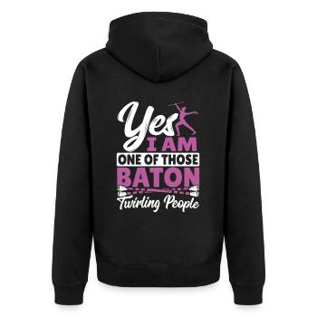 Baton Twirling Baton Twirler Gift - Unisex Premium Organic Zip Hoodie - black - Back - Nico (187cm)