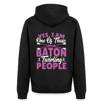 Bâton Twirling Bâton Twirler cadeau - Veste à capuche bio Premium Unisexe - noir - Dos - Nico (187cm)