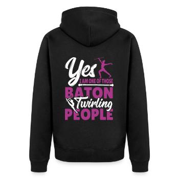 Baton Twirling Baton Twirler Gift - Unisex Premium Organic Zip Hoodie - black - Back - Nico (187cm)