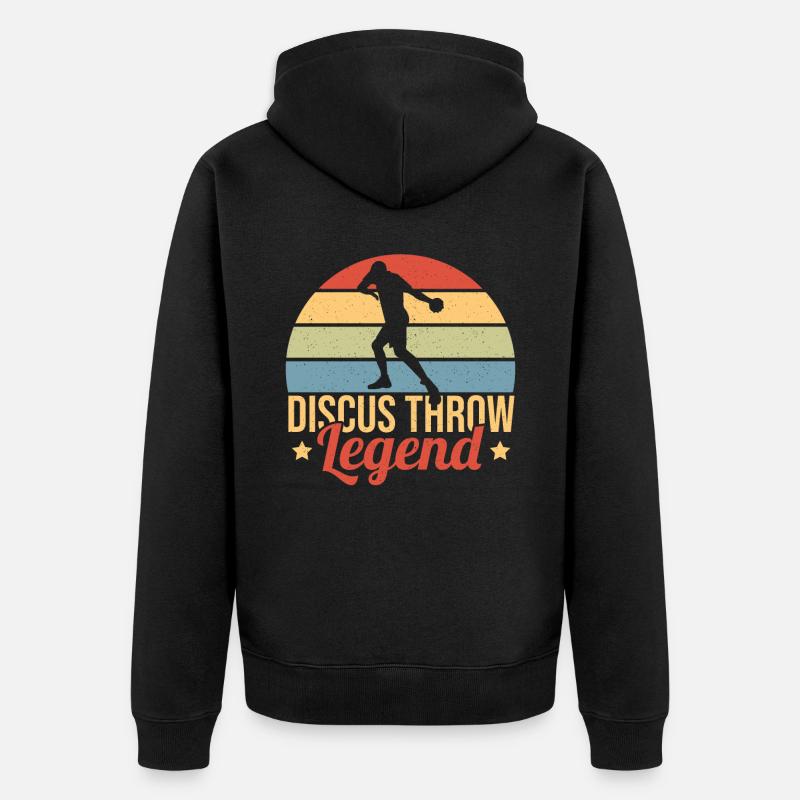 Diskuswerfen Diskuswerfer Geschenk - Unisex Premium Bio Zip Hoodie - Schwarz
