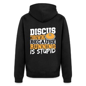 Discus Throw Discus Thrower cadeau - Veste à capuche bio Premium Unisexe - noir - Dos - Nico (187cm)