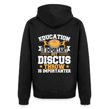 Discus Throw Discus Thrower cadeau - Veste à capuche bio Premium Unisexe - noir - Dos - Nico (187cm)