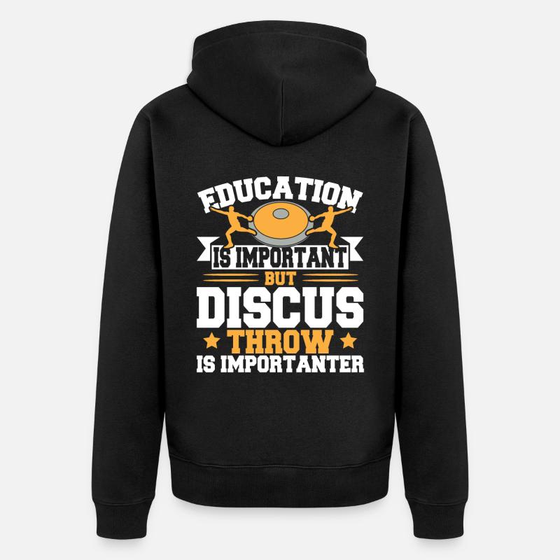 Diskuswerfen Diskuswerfer Geschenk - Unisex Premium Bio Zip Hoodie - Schwarz