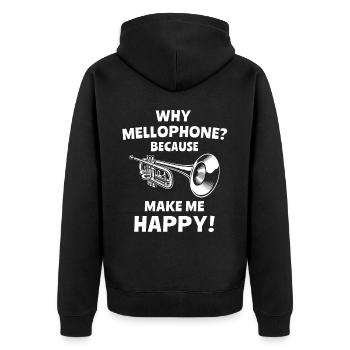 Mellophonist - Unisex Premium Organic Zip Hoodie - black - Back - Nico (187cm)