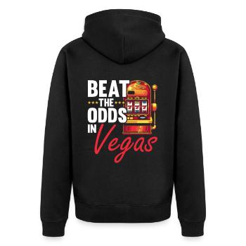 Bundesstaat Las Vegas, Nevada, USA, Amerika, Vereinigte Staaten - Unisex Premium Bio Zip Hoodie - Schwarz - Hinten - Nico (187cm)