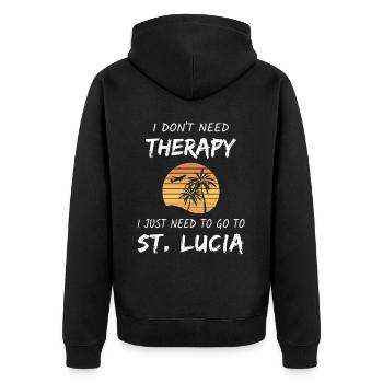 St. Lucia Karibik Insel Saint Lucia Urlaub Idee - Unisex Premium Bio Zip Hoodie - Schwarz - Hinten - Nico (187cm)