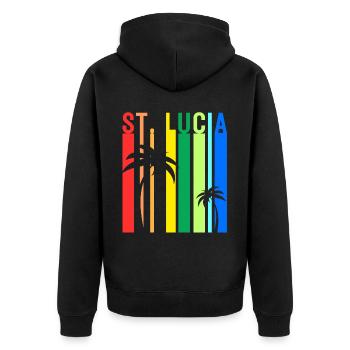 St. Lucia Karibik Insel Saint Lucia Urlaub Idee - Unisex Premium Bio Zip Hoodie - Schwarz - Hinten - Nico (187cm)