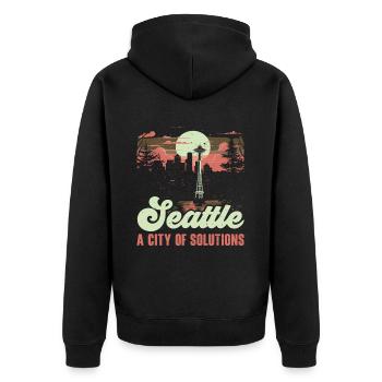 État de Seattle, Washington, États-Unis, États-Unis - Veste à capuche bio Premium Unisexe - noir - Dos - Nico (187cm)