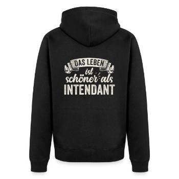 Intendant Theater Oper Kultur Veranstaltung Arbeit - Unisex Premium Bio Zip Hoodie - Schwarz - Hinten - Nico (187cm)