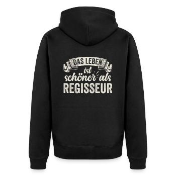 Lustige Regisseur Kamera Drehbuch Schauspieler - Unisex Premium Bio Zip Hoodie - Schwarz - Hinten - Nico (187cm)
