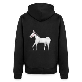 Ross, Stallion, Horse, Horse Fool, Rider, Horse, Horse - Unisex Premium Organic Zip Hoodie - black - Back - Nico (187cm)