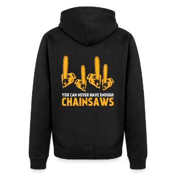 Chain Saw Joke Chainsaw - Unisex Premium Organic Zip Hoodie - black - Back - Nico (187cm)