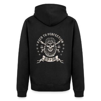 2006 Birthday Aged to perfection Rock Hard - Unisex Premium Organic Zip Hoodie - black - Back - Nico (187cm)