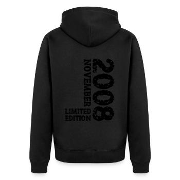 2008 Novembre Édition Limitée 15e Anniversaire Décoration - Veste à capuche bio Premium Unisexe - noir - Dos - Nico (187cm)