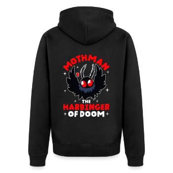 Cryptid Cryptozoology - Unisex Premium Organic Zip Hoodie - black - Back - Nico (187cm)