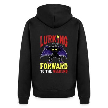 Mothman Crypttide Cryptozoology - Unisex Premium Organic Zip Hoodie - black - Back - Nico (187cm)