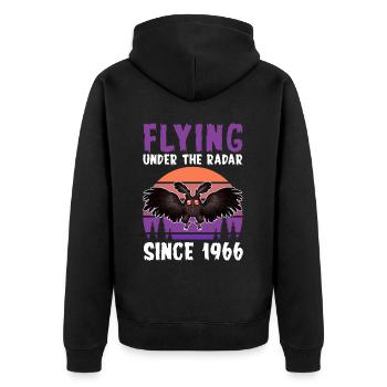 Mothman Kryptide Kryptozoologie - Unisex Premium Bio Zip Hoodie - Schwarz - Hinten - Nico (187cm)