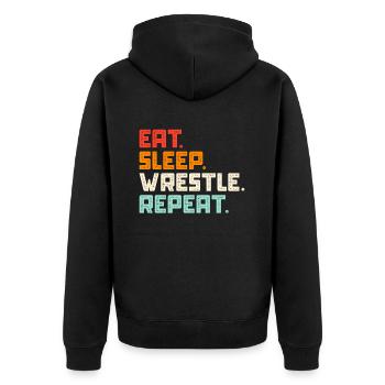 Lutteur lutteur Fight Wrestling Ringer cadeau - Veste à capuche bio Premium Unisexe - noir - Dos - Nico (187cm)