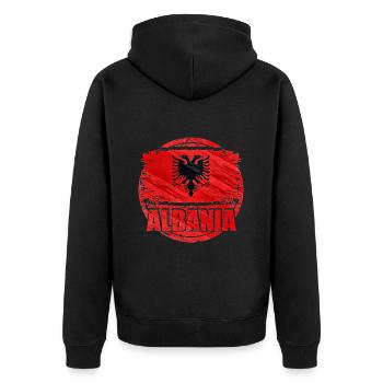 Albanie - Veste à capuche bio Premium Unisexe - noir - Dos - Nico (187cm)