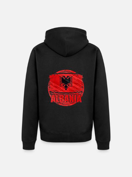 Albania - Unisex Premium Organic Zip Hoodie - black