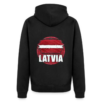Lettonie - Veste à capuche bio Premium Unisexe - noir - Dos - Nico (187cm)