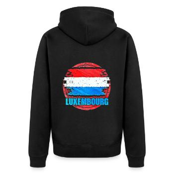 Luxembourg - Veste à capuche bio Premium Unisexe - noir - Dos - Nico (187cm)