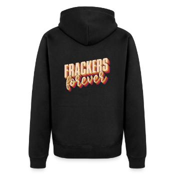 Oilfield Oil Rig Fracking - Unisex Premium Organic Zip Hoodie - black - Back - Nico (187cm)