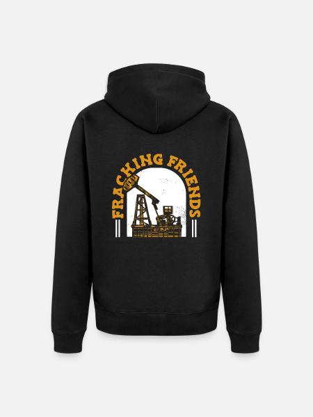 Ölfeld Bohrinsel Fracking - Unisex Premium Bio Zip Hoodie - Schwarz