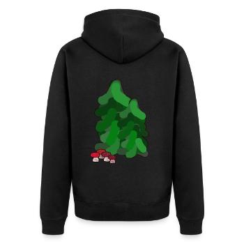 October Autumn Forest Fir Trees Toadstools Mushrooms - Unisex Premium Organic Zip Hoodie - black - Back - Nico (187cm)