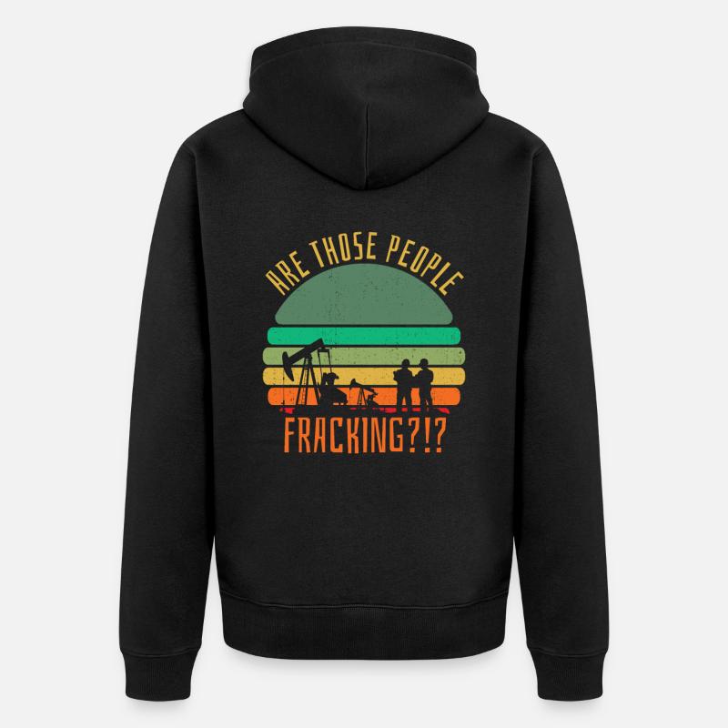 Ölfeld Bohrinsel Fracking - Unisex Premium Bio Zip Hoodie - Schwarz