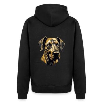 Great Dane Dog Head - Unisex Premium Organic Zip Hoodie - black - Back - Nico (187cm)