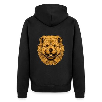 Tête de chien Chow Chow - Veste à capuche bio Premium Unisexe - noir - Dos - Nico (187cm)