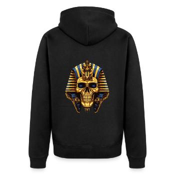 Symbole du crâne de pharaon - Veste à capuche bio Premium Unisexe - noir - Dos - Nico (187cm)