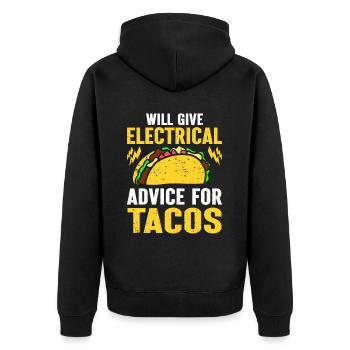 Electrician Gift - Unisex Premium Organic Zip Hoodie - black - Back - Nico (187cm)
