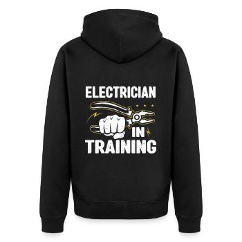 Electrician Gift - Unisex Premium Organic Zip Hoodie - black - Back - Nico (187cm)