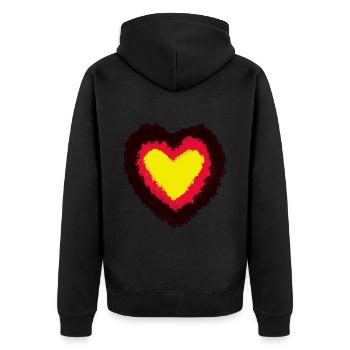 German Germany Countries Hearts Heart Gate Pride - Unisex Premium Organic Zip Hoodie - black - Back - Nico (187cm)