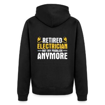 Electrician Gift - Unisex Premium Organic Zip Hoodie - black - Back - Nico (187cm)