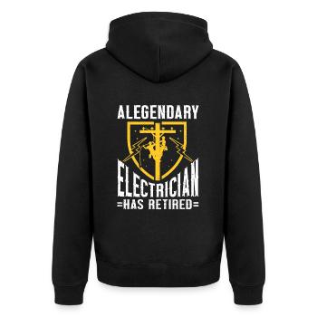 Electrician Gift - Unisex Premium Organic Zip Hoodie - black - Back - Nico (187cm)